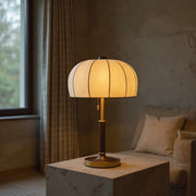 Vintage Pleated Dome Table Lamp – Classic Fabric Shade Bedside Light