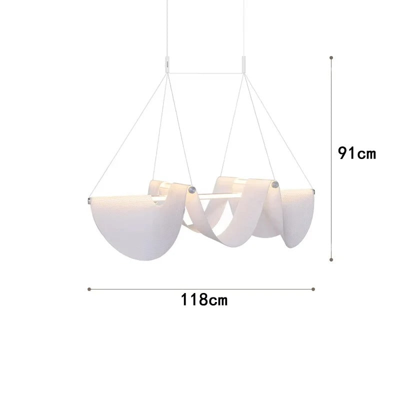 Velari Ribbon Chandelier – Modern LED Pendant Light Dining Room Living Room Ceiling Decorative Lighting