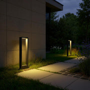 Rectangular Frame LED Bollard Light for Garden Pathways – Modern Waterproof Outdoor Landscape Fixture