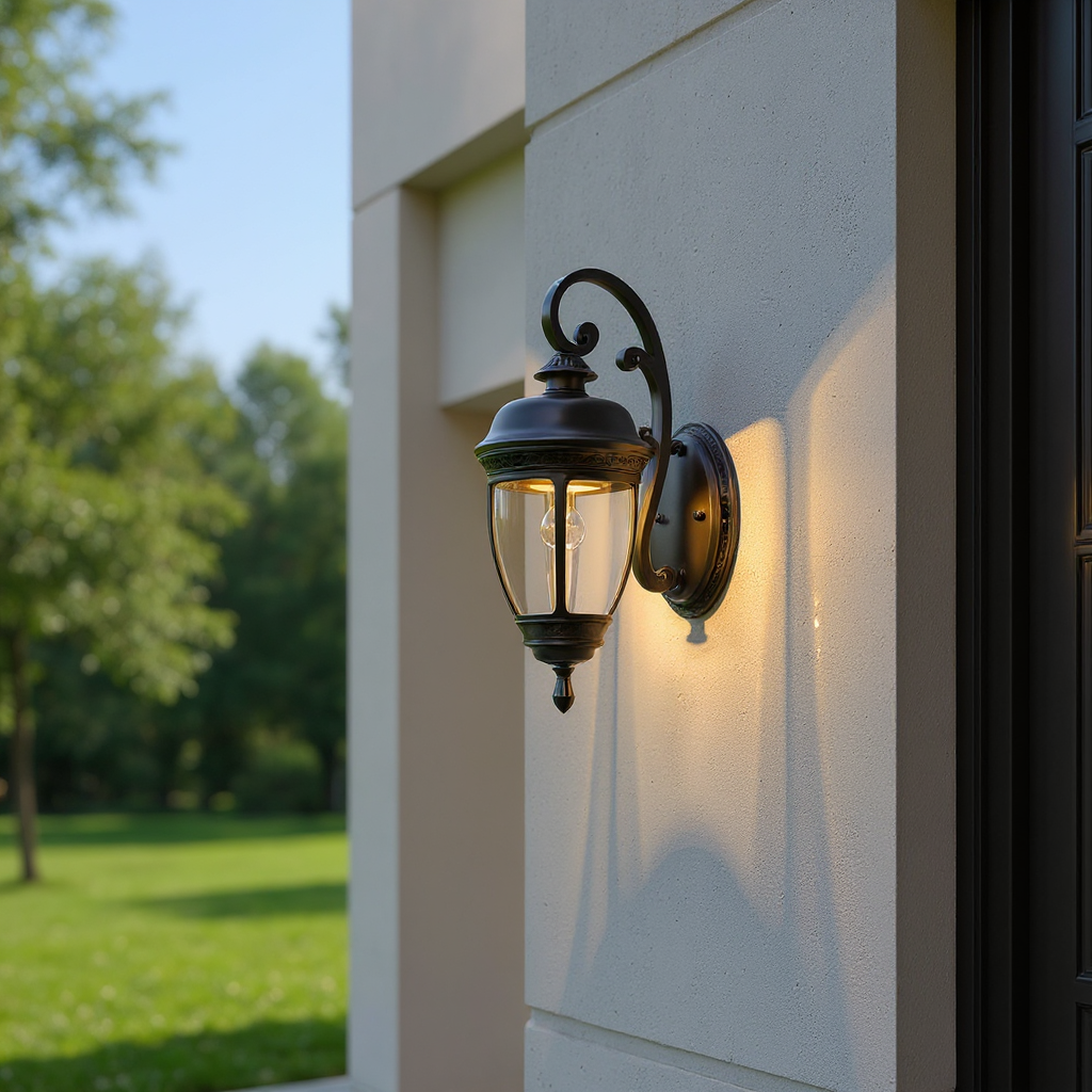 Heritage Curve Lantern Wall Lamp – LED Outdoor Classic Lantern Wall Lighting Fixture
