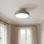 Nordic Wood Semi-Flush Ceiling Light – Minimalist LED Ceiling Fixture