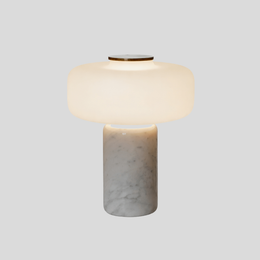 Marvella Marble Table Lamp – Modern Frosted Glass Bedside Nightstand Accent Light
