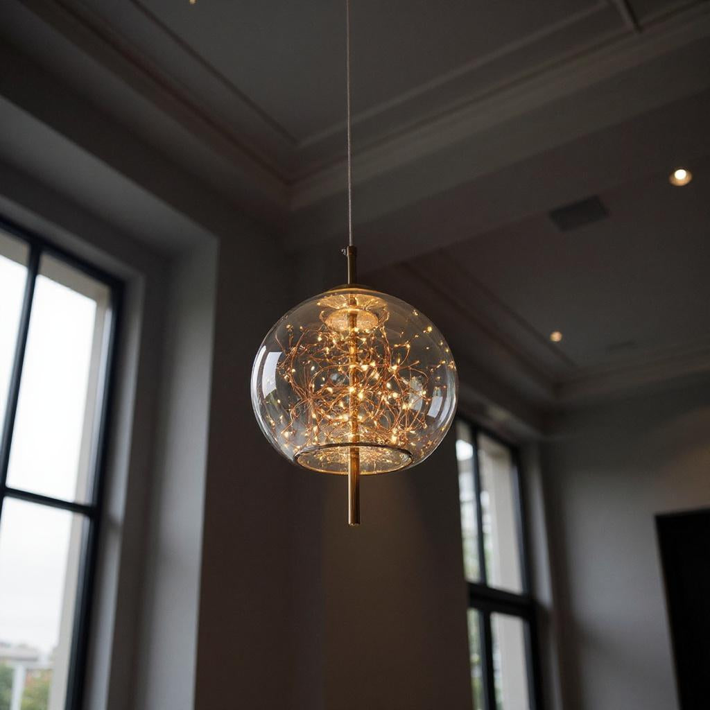 Aurora Cluster Glass Pendant Light – LED Modern Hanging Ceiling Fixture for Living Room