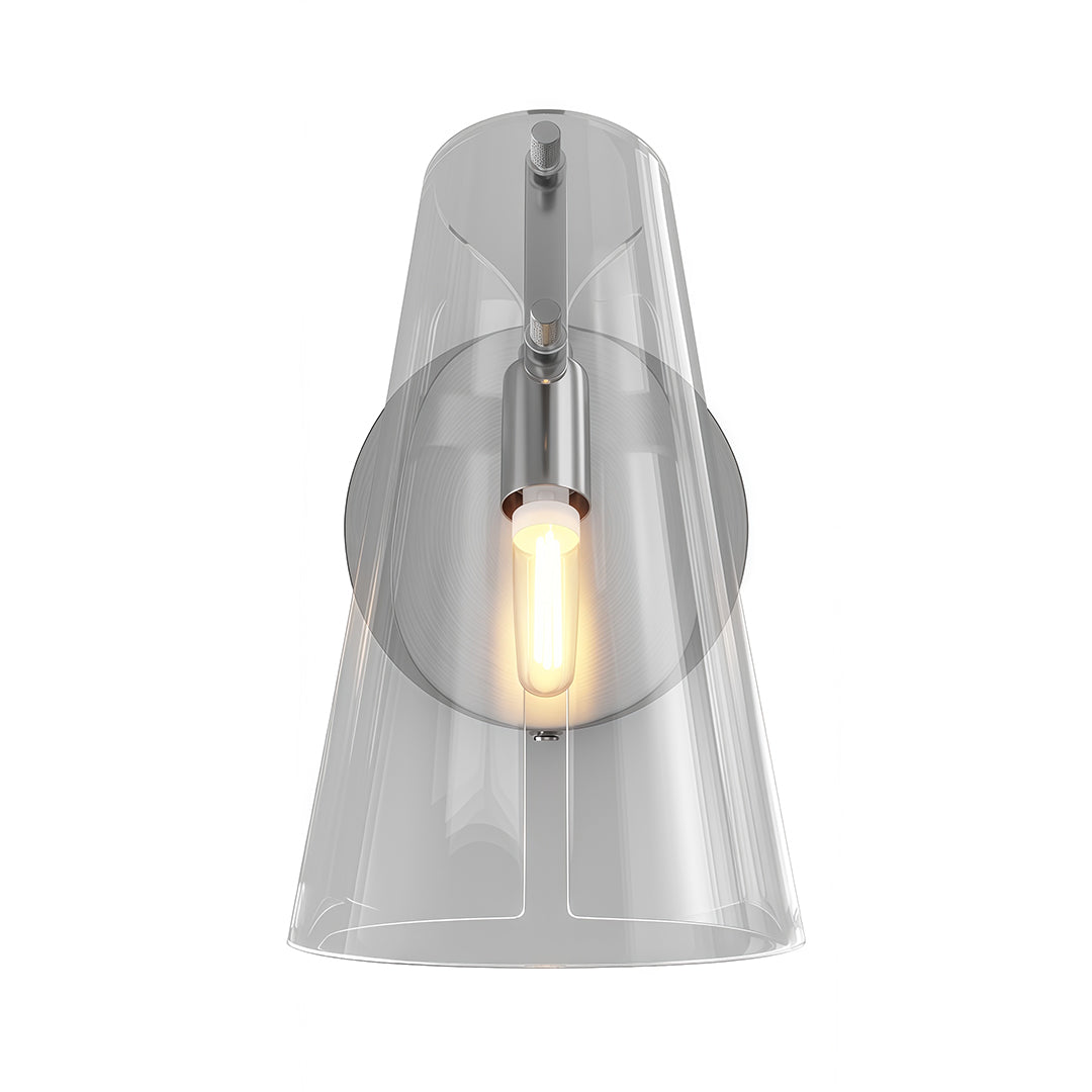 Vireo Tapered Glass Wall Lamp – Angled Clear Shade Interior Wall Lighting Fixture