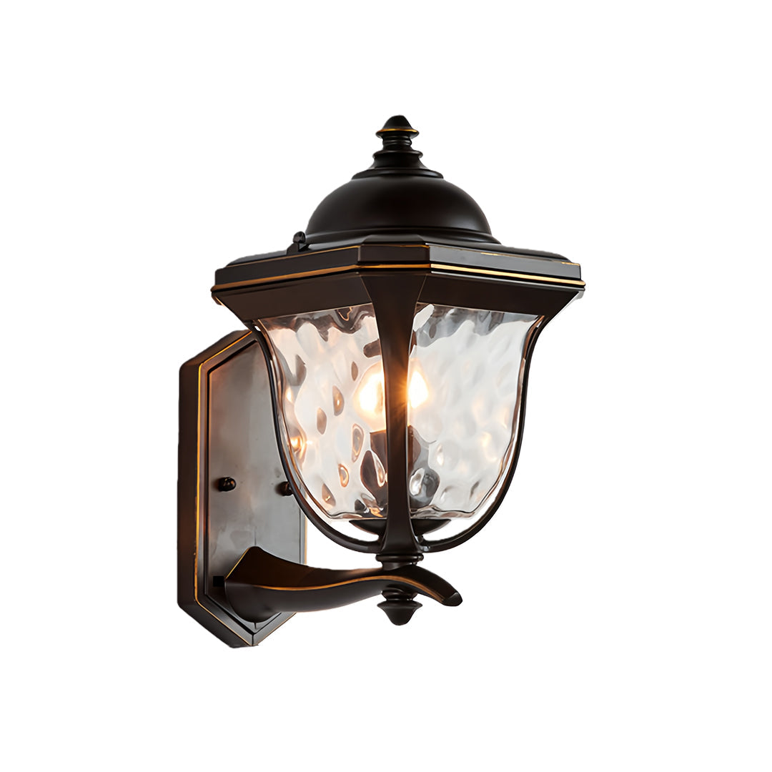 Regent Lantern Outdoor Wall Lamp Classic Series – Textured Glass Exterior Wall Lighting Fixture