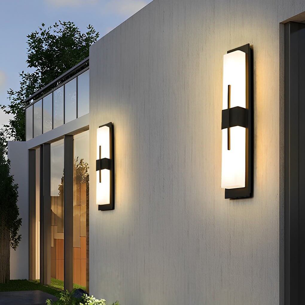 Rectangular LED Outdoor Wall Light – Waterproof Black Exterior Fixture