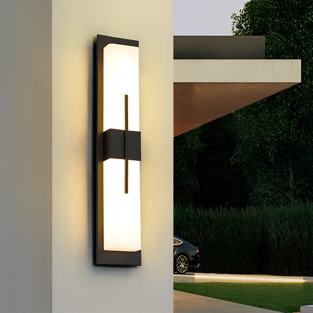 Rectangular LED Outdoor Wall Light – Waterproof Black Exterior Fixture