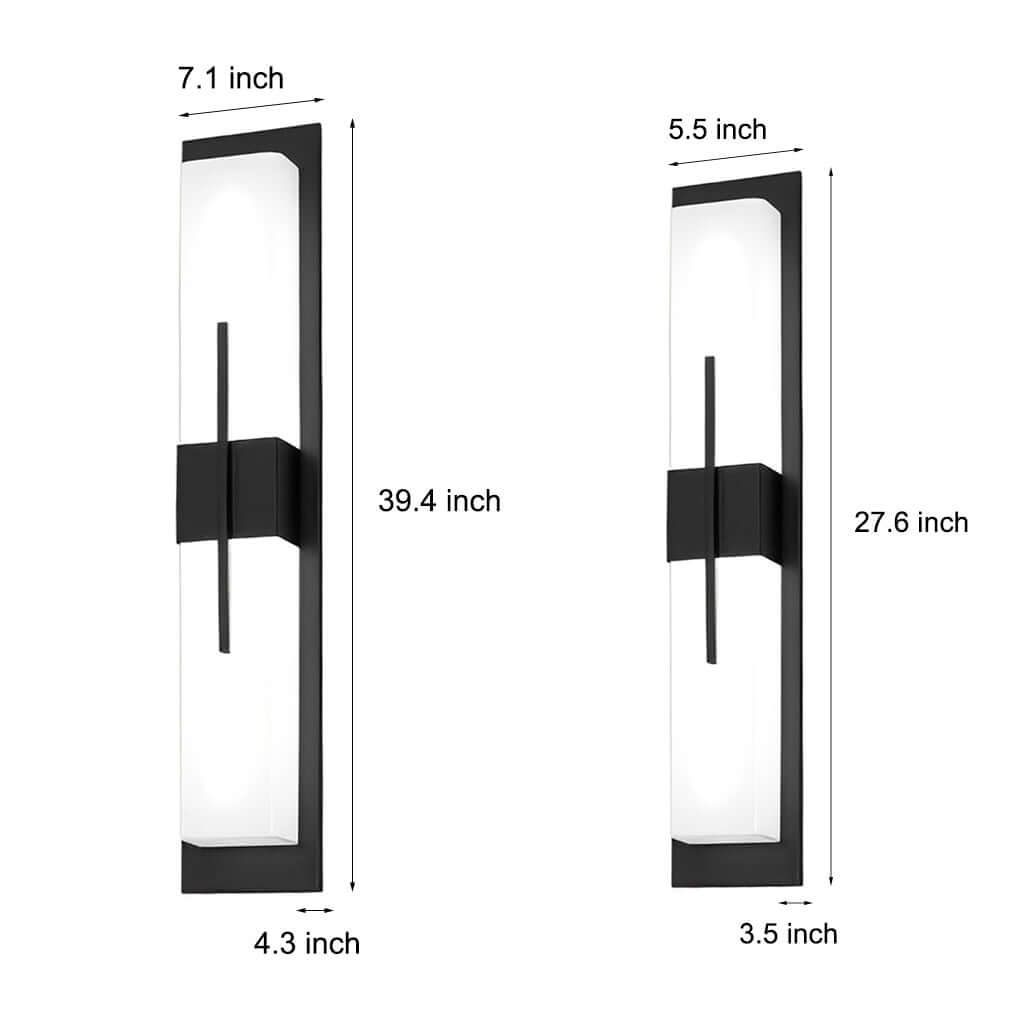Rectangular LED Outdoor Wall Light – Waterproof Black Exterior Fixture