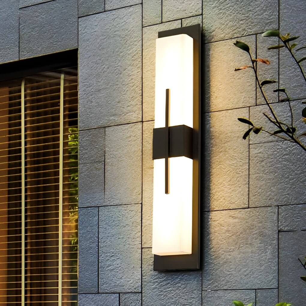 Rectangular LED Outdoor Wall Light – Waterproof Black Exterior Fixture