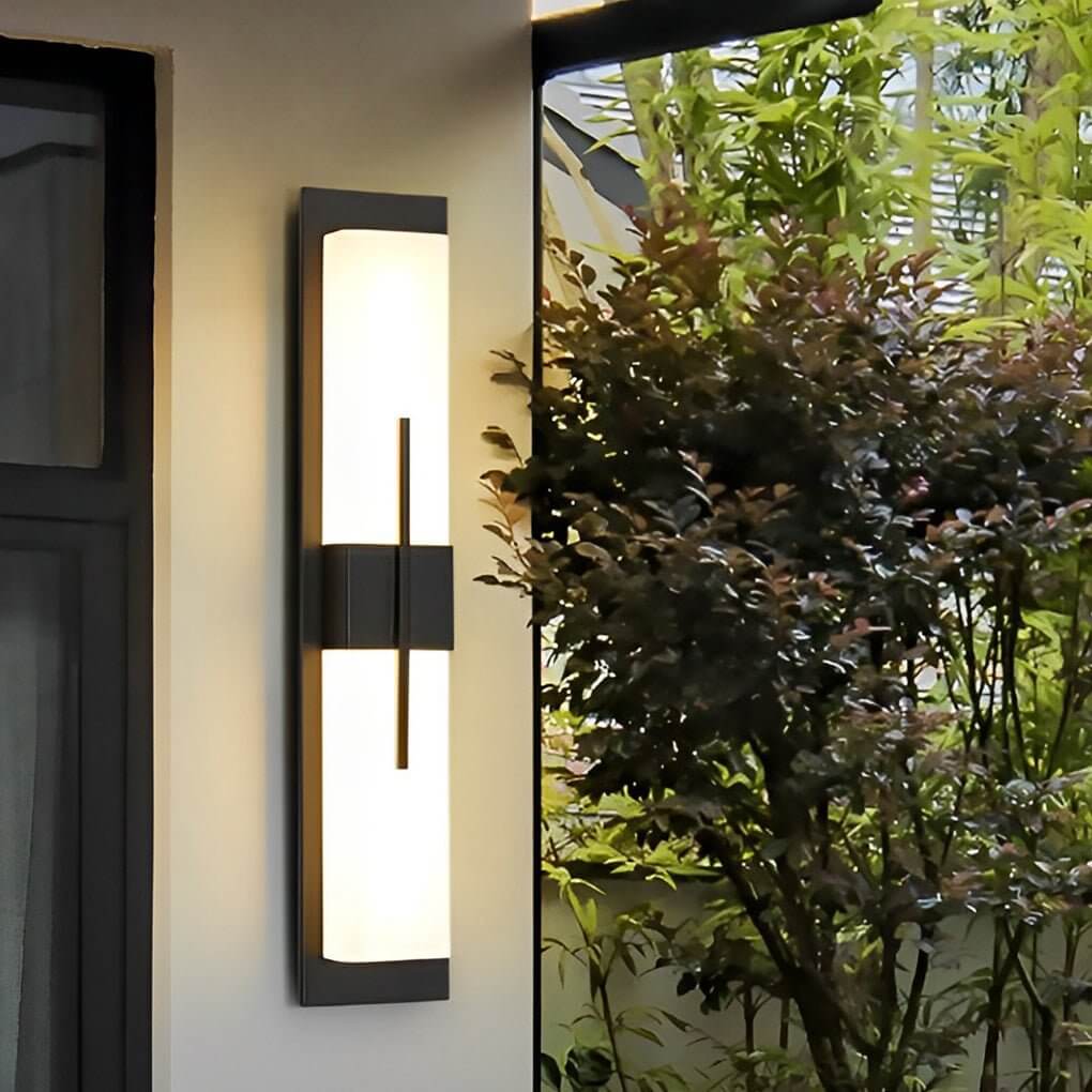 Rectangular LED Outdoor Wall Light – Waterproof Black Exterior Fixture