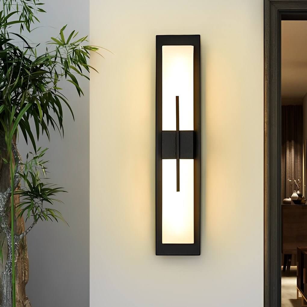 Rectangular LED Outdoor Wall Light – Waterproof Black Exterior Fixture