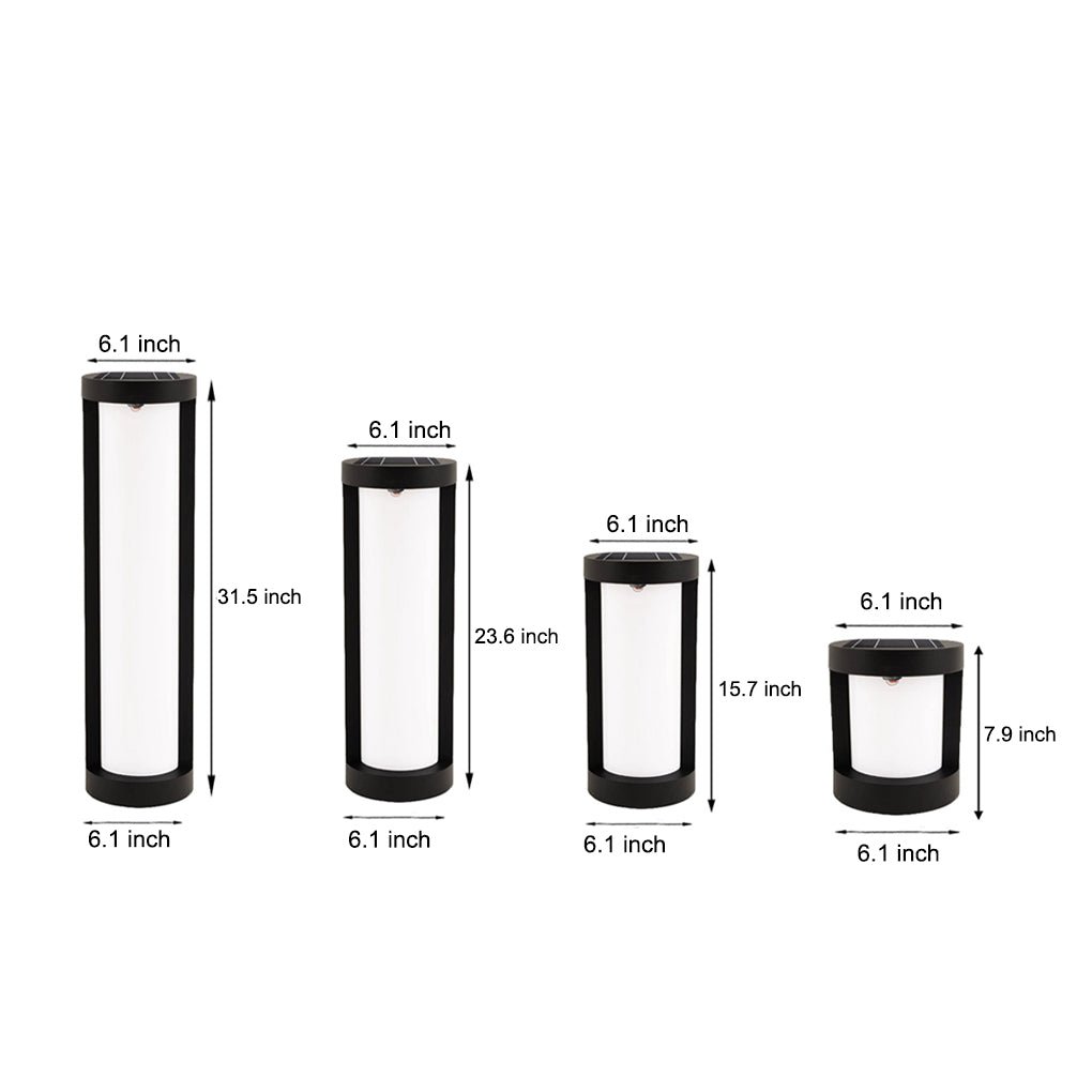 Cylinder LED Bollard Lights Solar – Waterproof Outdoor Landscape Fixtures