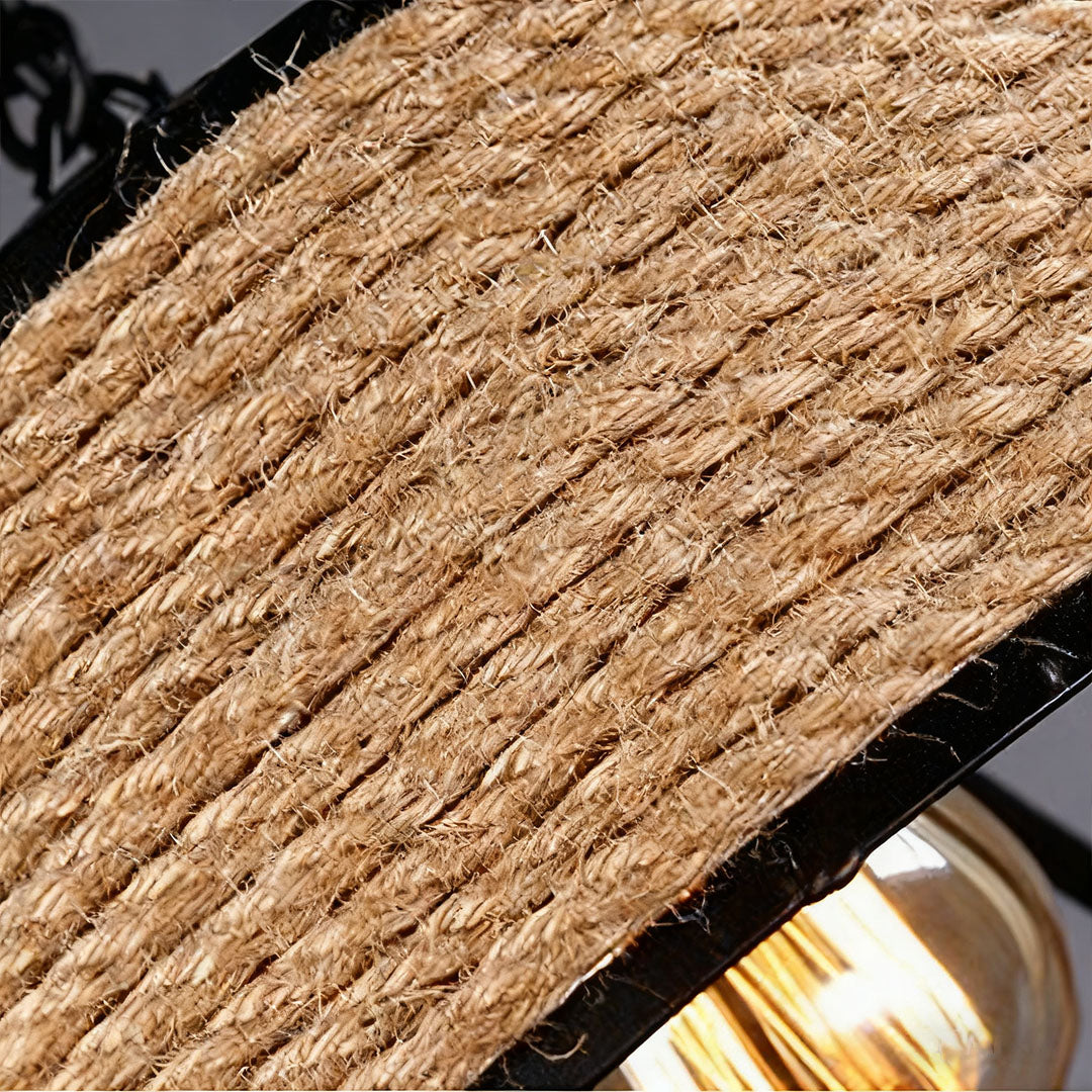Bravaro Rope Pendant Light – Rustic Farmhouse Industrial Kitchen Island Hanging Ceiling Lighting