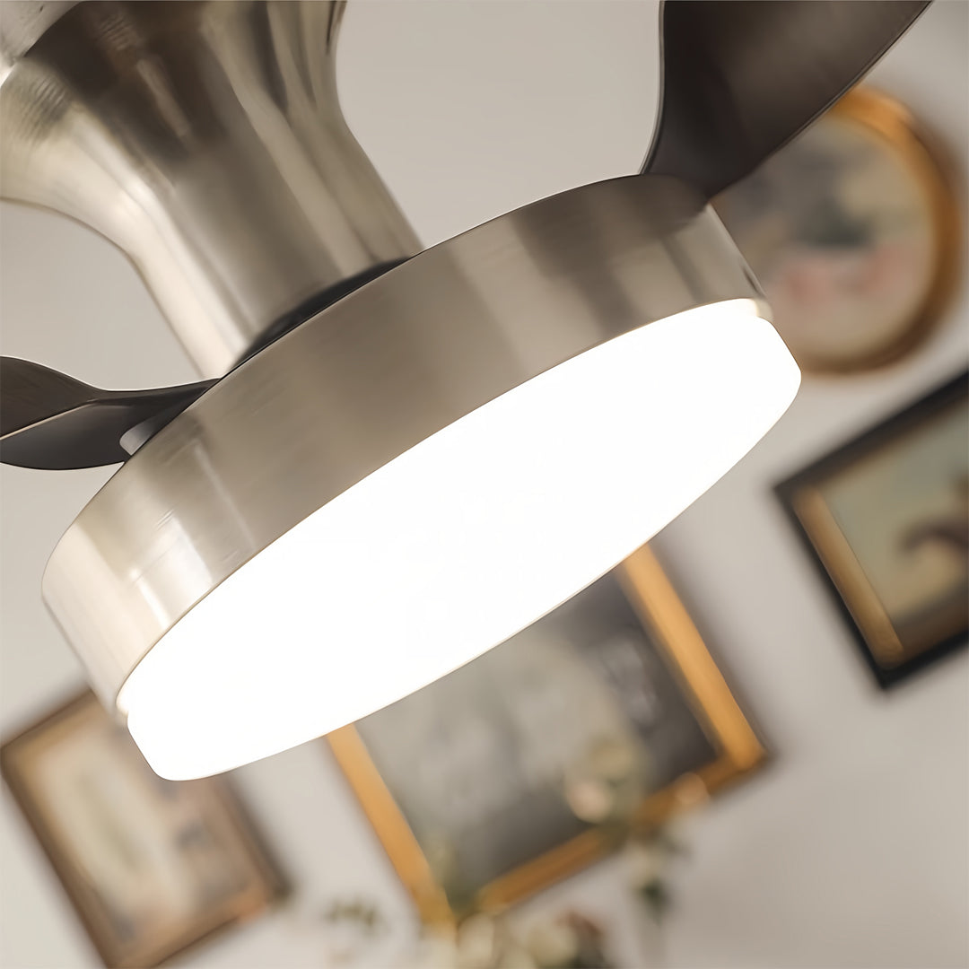 Aurelium Blade Ceiling Fan Light – Modern LED Flush Mount Low Profile Bedroom Living Room Fixture