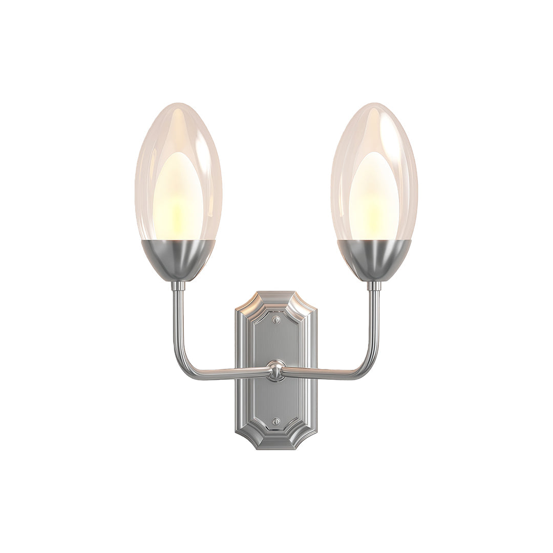 Elysia Twin Glass Wall Lamp – Dual Arm Architectural Interior Wall Lighting Fixture