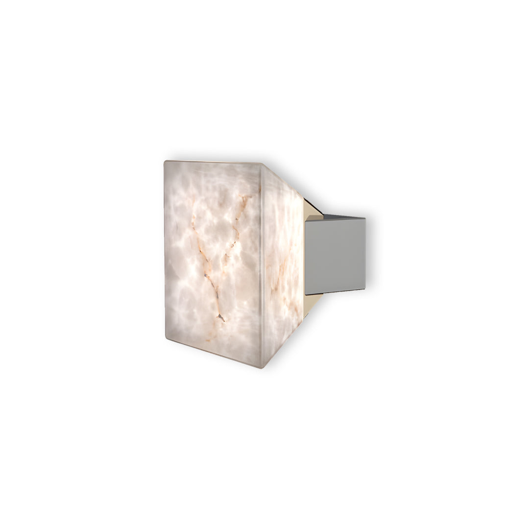 Caldera Dual Stone Wall Lamp – Square Alabaster Interior Wall Lighting Fixture