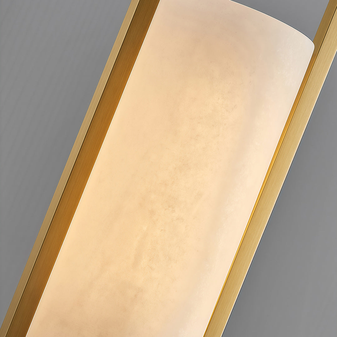 Valenne Arch Pendant Light – Modern Gold Cylinder Glass Dining Kitchen Island Hanging Ceiling Lighting