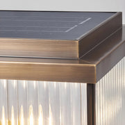 Fluted Glass Solar Post Cap Lights – Waterproof LED Outdoor Pillar Lamps