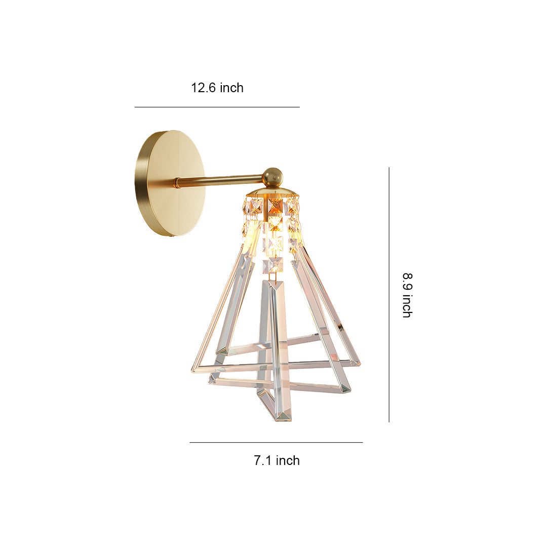 Helios Prism Glass Wall Lamp – Geometric Crystal Interior Wall Lighting Fixture