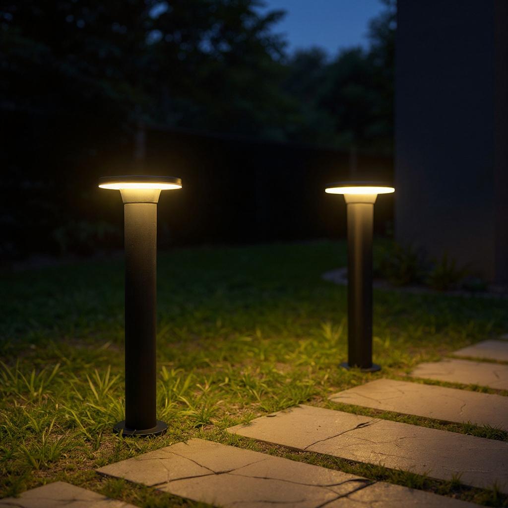 Circular Square Halo Pathway Lights – Waterproof LED Landscape Bollard Lamps