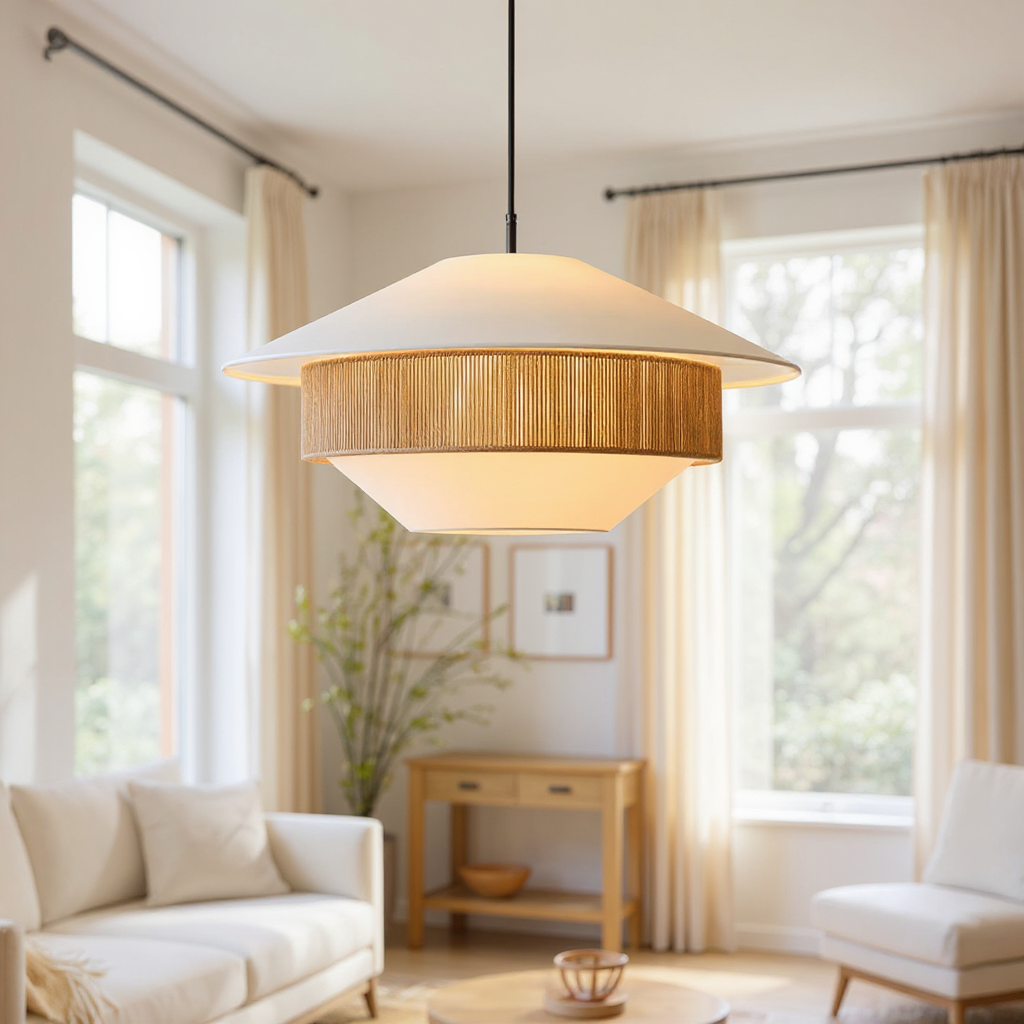 Woven Tide Pendant Light – Fabric Pendant Ceiling Lighting Fixture