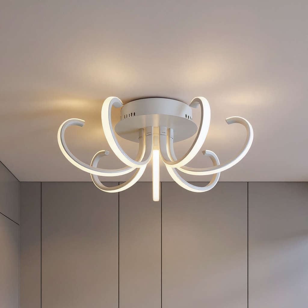 Curva Loop Flush Mount Ceiling Light – Modern Sculptural LED Ceiling Light for Interior Spaces