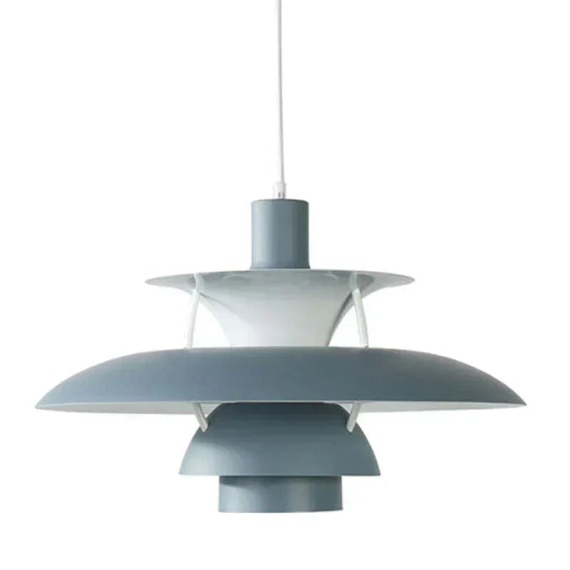 Stratova Tier Pendant Light – Modern White Metal Layered Ceiling Dining Room Kitchen Island Chandelier