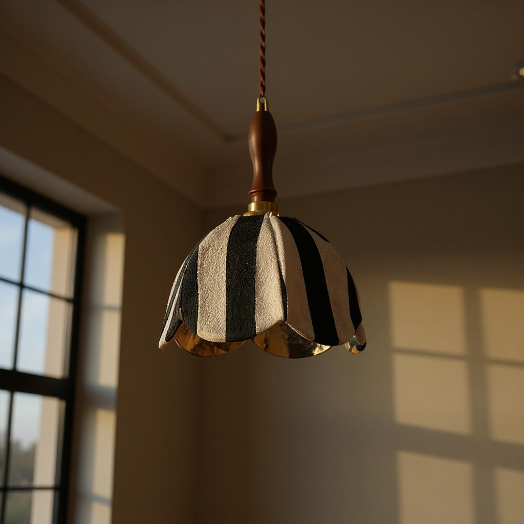Tulip Stripe Pendant Lamp – Art Deco Stripe Pendant Lighting Fixture