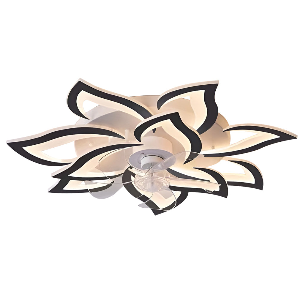 Florique LED Ceiling Fan Light – Modern Flower Flush Mount Bedroom Low Profile Lighting Fixture