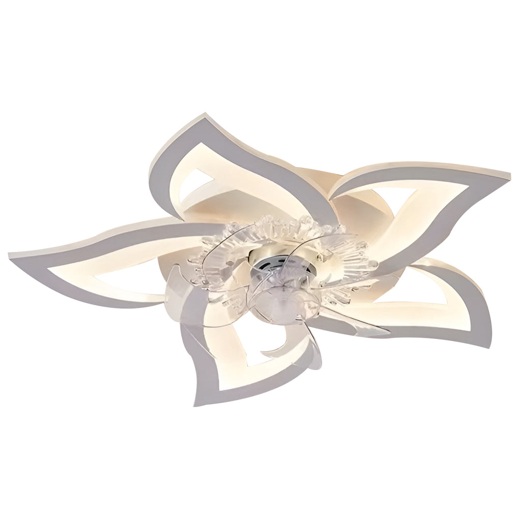 Florique LED Ceiling Fan Light – Modern Flower Flush Mount Bedroom Low Profile Lighting Fixture