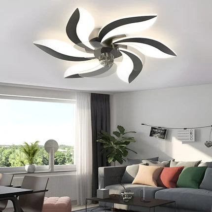Florique LED Ceiling Fan Light – Modern Flower Flush Mount Bedroom Low Profile Lighting Fixture