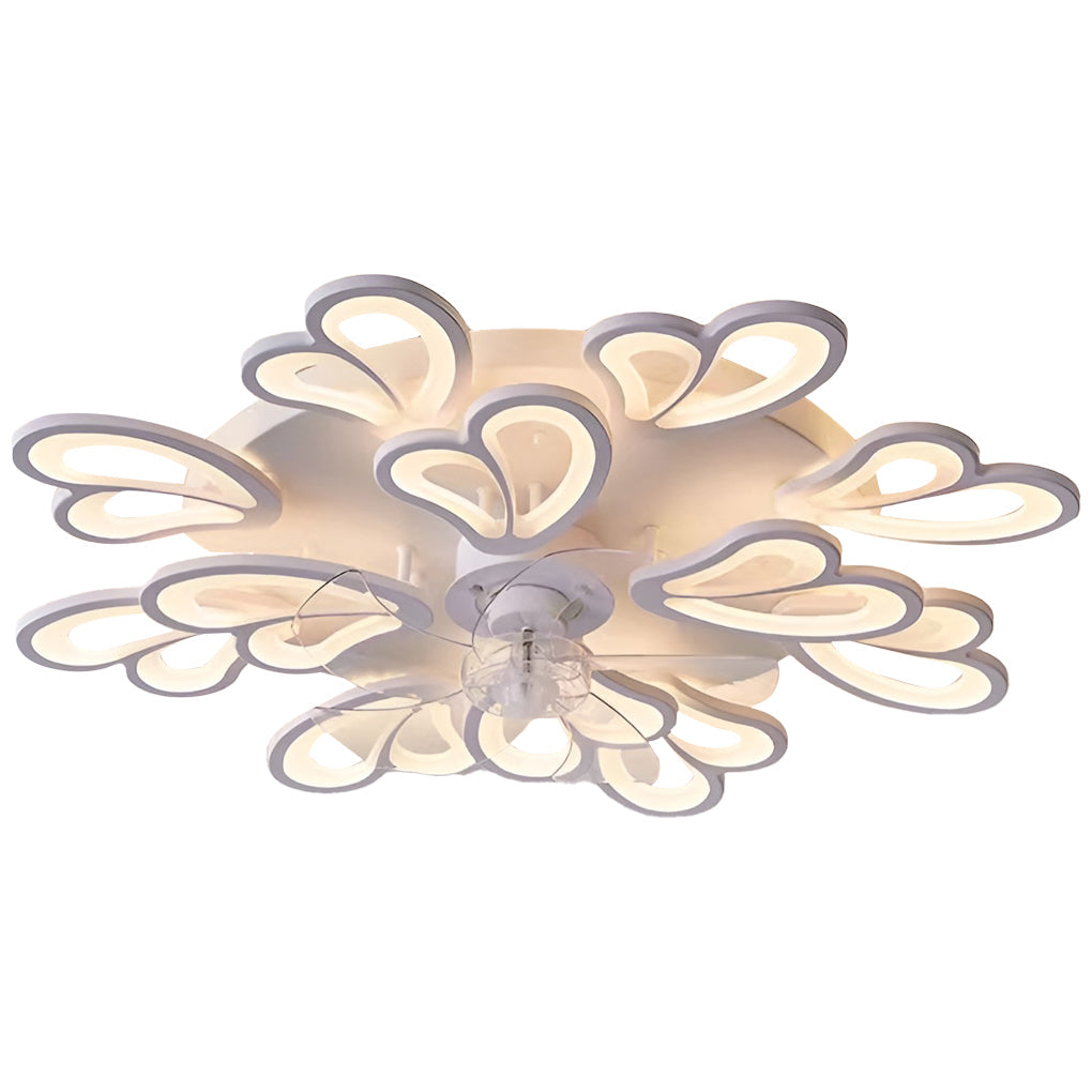 Florique LED Ceiling Fan Light – Modern Flower Flush Mount Bedroom Low Profile Lighting Fixture