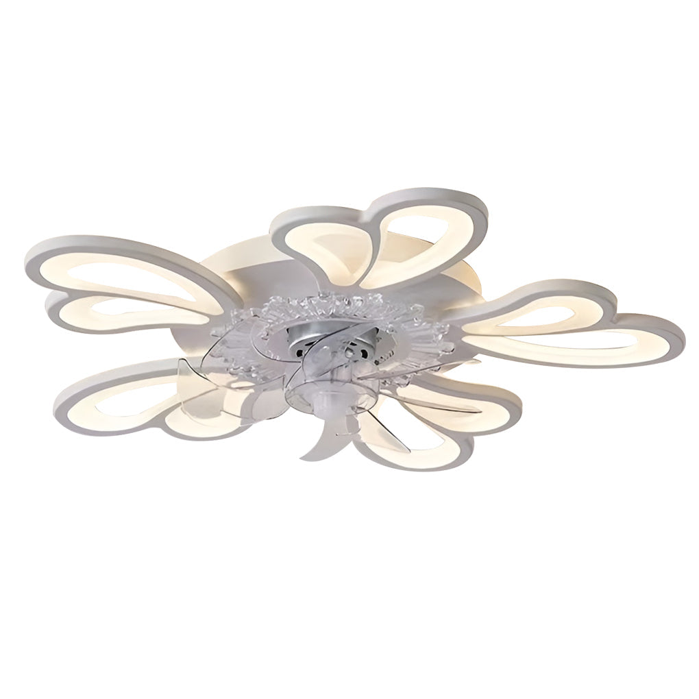 Florique LED Ceiling Fan Light – Modern Flower Flush Mount Bedroom Low Profile Lighting Fixture