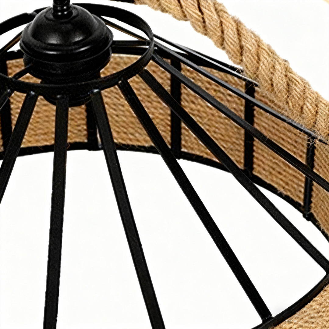 Rustic Rope Central Light Bravaro Rope Pendant Light – Rustic Farmhouse Industrial Kitchen Island ...