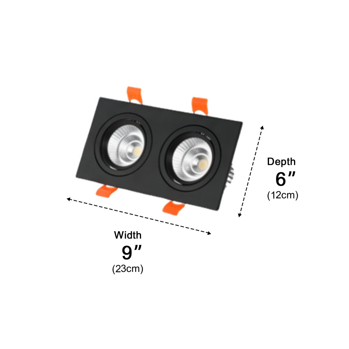Noctis Twin Recessed Ceiling Light – LED Spotlight Downlight Modern Black Adjustable Trim