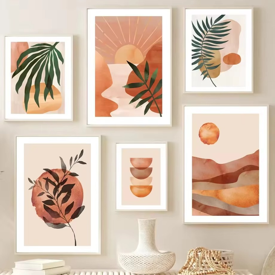 Terracyn Canvas Wall Art – Bohemian Abstract Botanical Prints Decorative Living Room Bedroom Home Decor