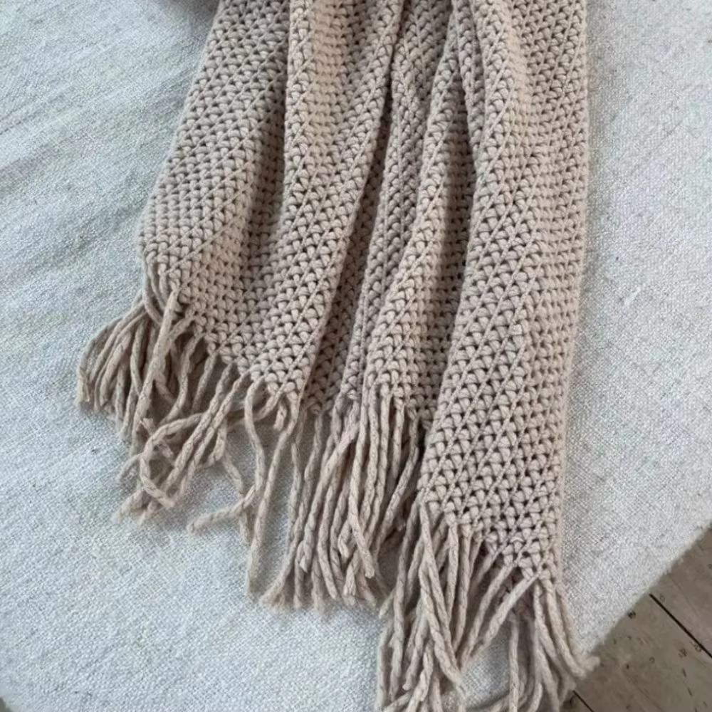 Ashlen Knit Throw Blanket – Soft Textured Acrylic Large Sofa Bed Couch Living Room Bedroom Decor