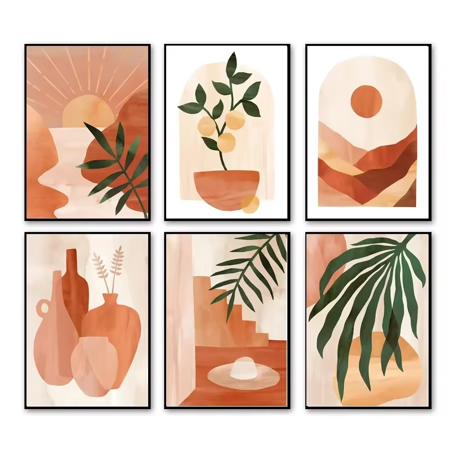 Terracyn Canvas Wall Art – Bohemian Abstract Botanical Prints Decorative Living Room Bedroom Home Decor