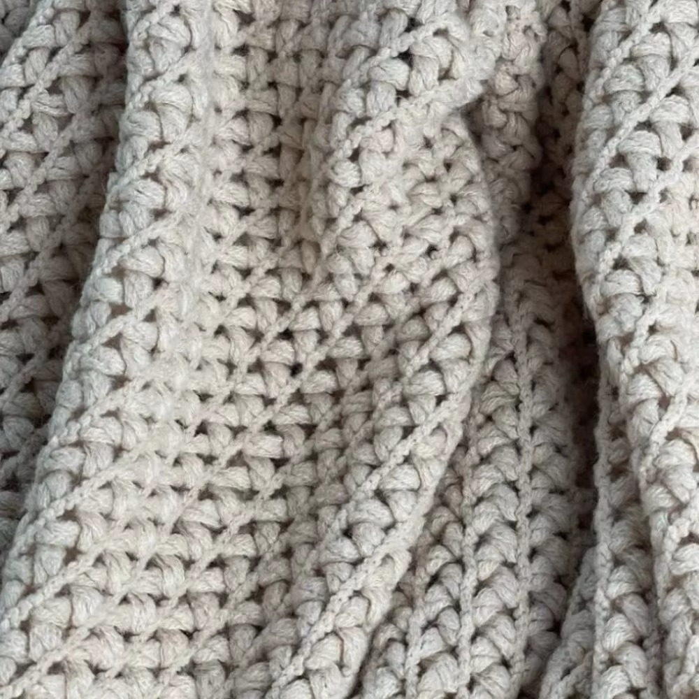 Ashlen Knit Throw Blanket – Soft Textured Acrylic Large Sofa Bed Couch Living Room Bedroom Decor