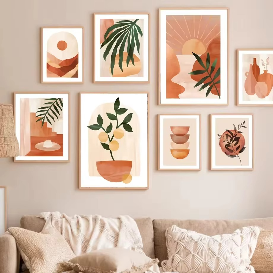 Terracyn Canvas Wall Art – Bohemian Abstract Botanical Prints Decorative Living Room Bedroom Home Decor