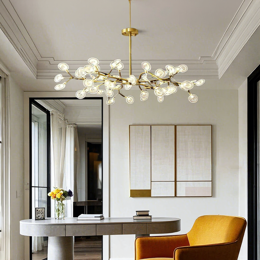 Aurora Branch Chandelier – LED Modern Sculptural Ceiling Lighting Fixture