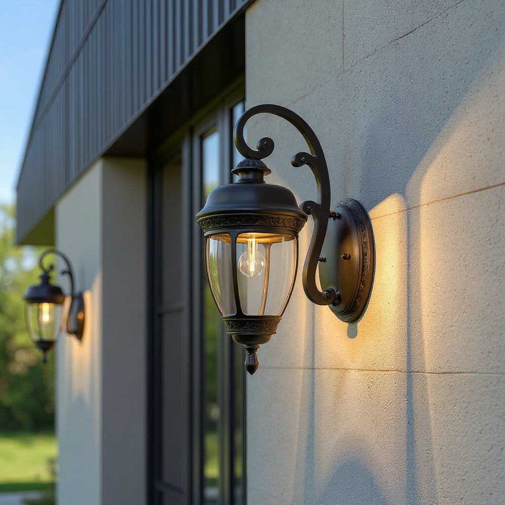 Heritage Curve Lantern Wall Lamp – LED Outdoor Classic Lantern Wall Lighting Fixture