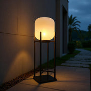 Frosted Globe Solar Outdoor Floor Lamp – Modern Waterproof LED Outdoor Light