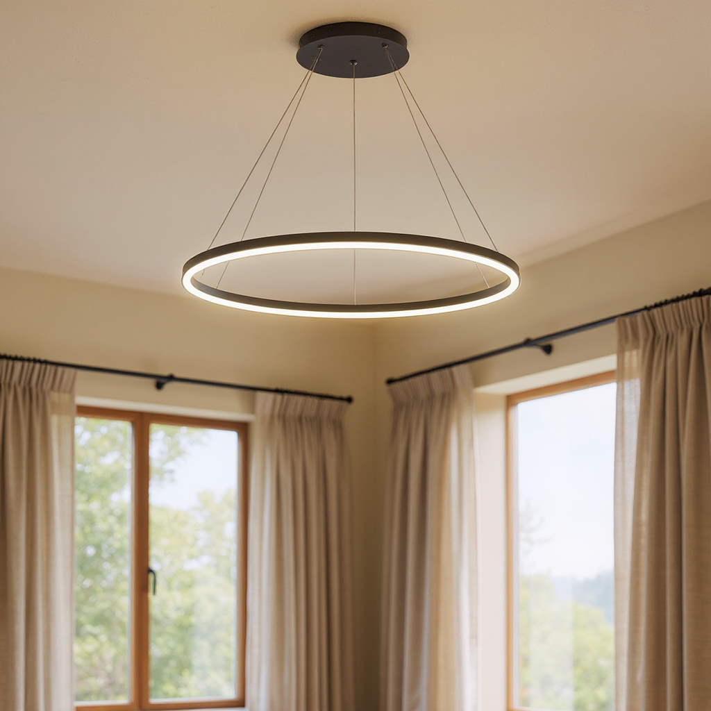 Orbit Ring Chandelier Light – LED Modern Circular Suspended Ceiling Lighting Fixture