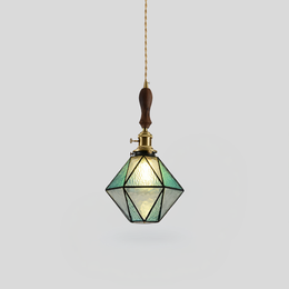 Velmora Glass Pendant Light – Vintage Geometric French Dining Kitchen Hanging Ceiling Lighting
