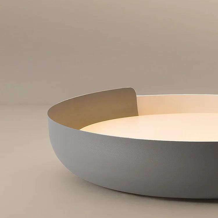 Solara Round Wood Accent LED Ceiling Light – Modern Flush Mount Bedroom Living Room Fixture