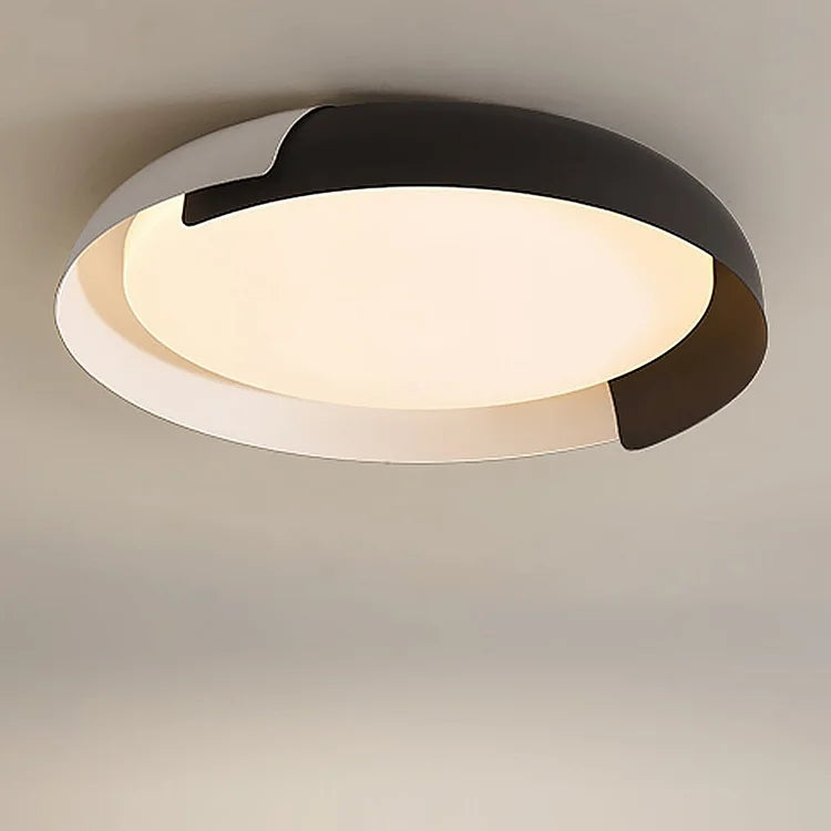 Solara Round Wood Accent LED Ceiling Light – Modern Flush Mount Bedroom Living Room Fixture
