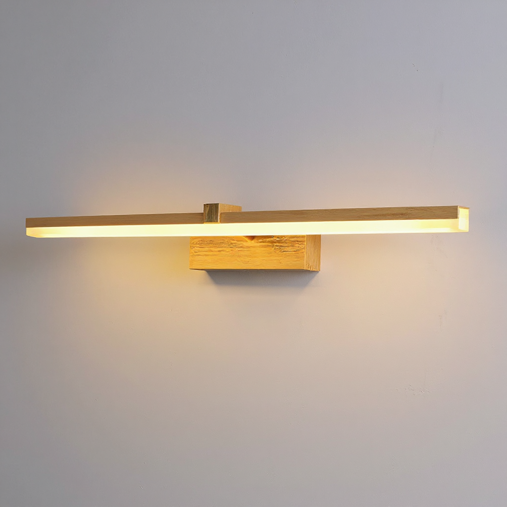 Lumina Linear LED Vanity Light – Brass Modern Bathroom Mirror Wall Fixture