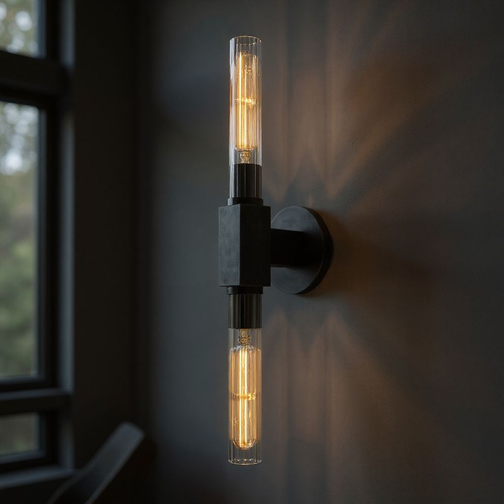 Canella Linear Wall Sconce – Brass Ribbed Glass Linear Wall Lighting Fixture