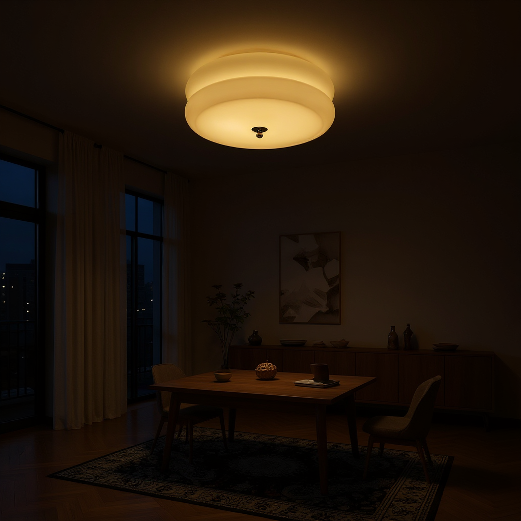 Heron Vintage Dome Ceiling Light – Art Deco Glass Flush Mount Lighting Fixture